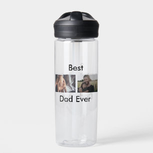 best dad ever happy father's day add your photo water bottle