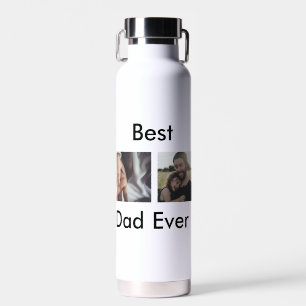 best dad ever happy father's day add your photo water bottle