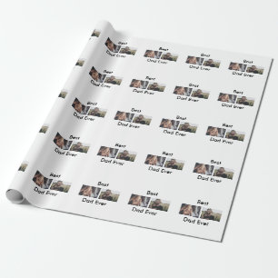 best dad ever happy father's day add your photo  wrapping paper