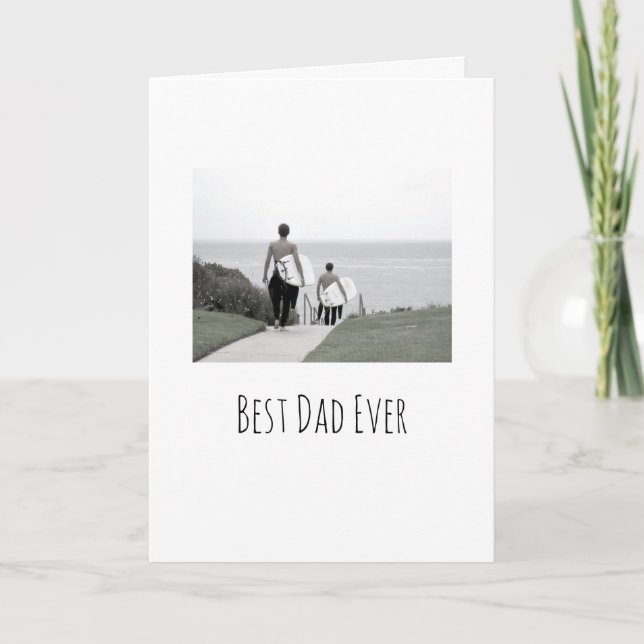 Best Dad Ever Happy Fathers Day Modern PHOTO  Card (Front)