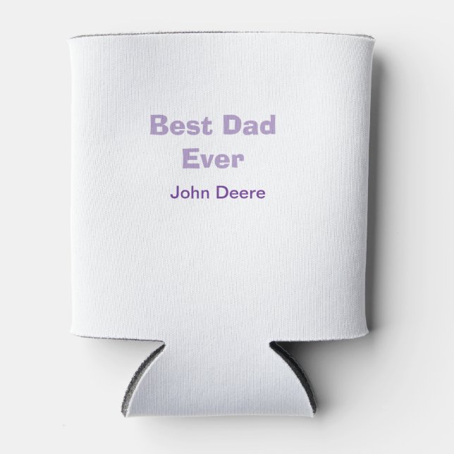 Best dad ever happy father's day name purplesimple can cooler (Front)