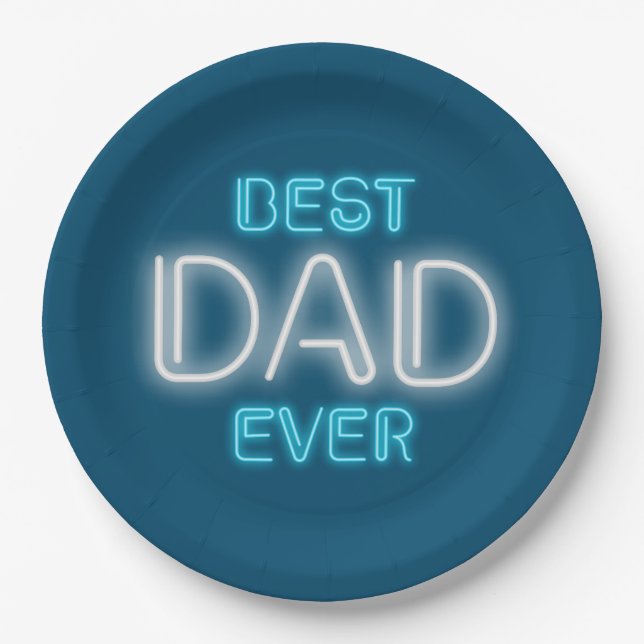 Best Dad Ever Happy Father's Day | Paper Plate (Front)