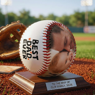 Best Dad Ever Happy Father's Day Photo Baseball