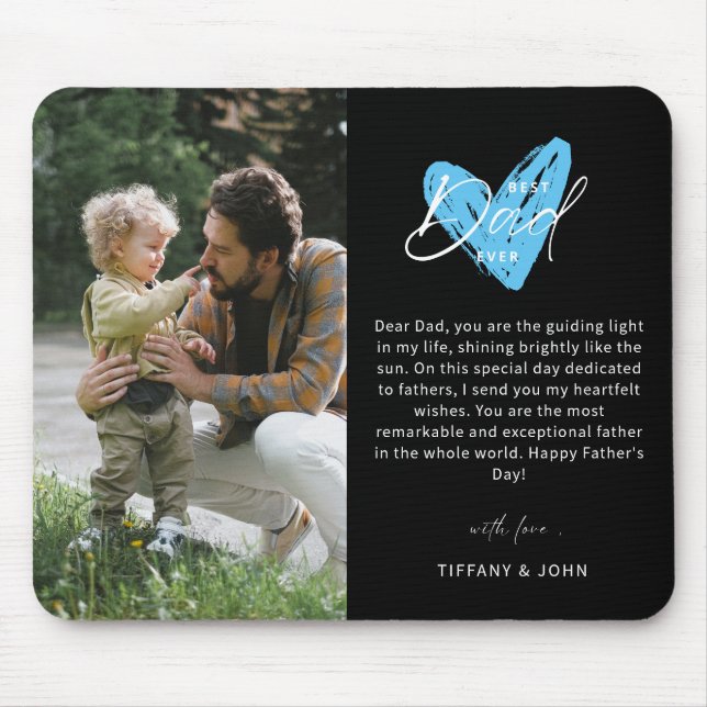 Best Dad Ever Happy Father's Day Photo Keepsake Mouse Pad (Front)