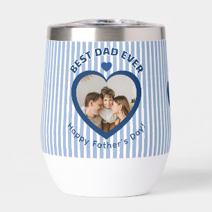 Best Dad Ever Heart Photo Card Minimalist Template
