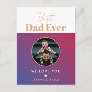 Best dad ever holiday postcard