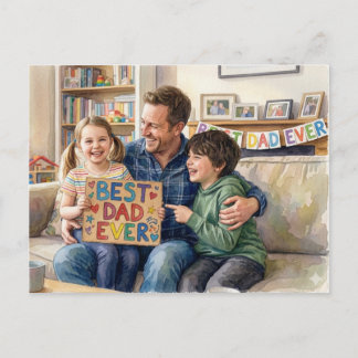 Best Dad Ever Holiday Postcard