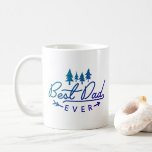 Best Dad Ever in Blue Typography Father's Day Coffee Mug