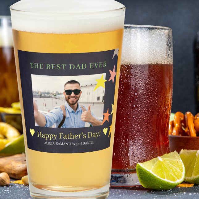 Best Dad Ever keepsake custom photo Glass (Creator Uploaded)