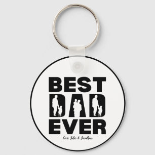 Best Dad Ever Kid Silhouette   Key Ring