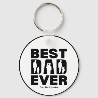 Best Dad Ever Kid Silhouette Key Ring