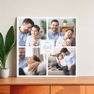 Best Dad Ever Kids Photo Collage Canvas Print