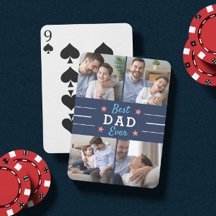 Best Dad Ever   Kids Photo Collage Playing Cards