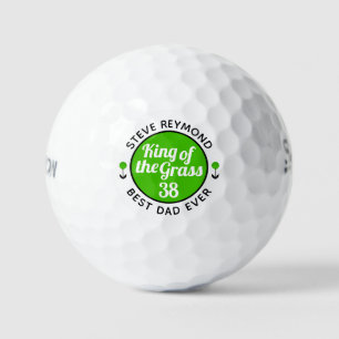 'best dad ever' 'King of Grass' green Golf Balls