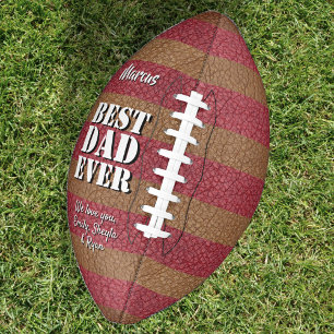 Best Dad Ever Leather Print Father`s Day Football