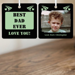Best dad ever love you 1 photo green metal tree decoration