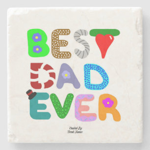 Best Dad Ever Marble Stone Coaster