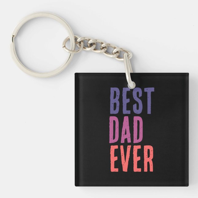 Best Dad Ever Minimalist Cool Professional Key Ring (Front)