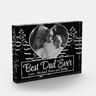 Best Dad Ever minimalist tree photo template