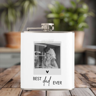 Best Dad Ever Minimalistic Photo  Hip Flask