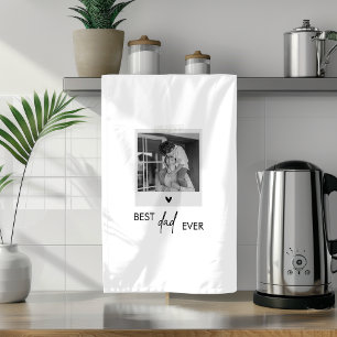 Best Dad Ever Minimalistic Photo  Tea Towel