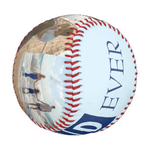 Best Dad Ever Modern 4 Photo Baseball