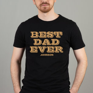 Best Dad Ever Modern Black And Gold Father's Day  T-Shirt