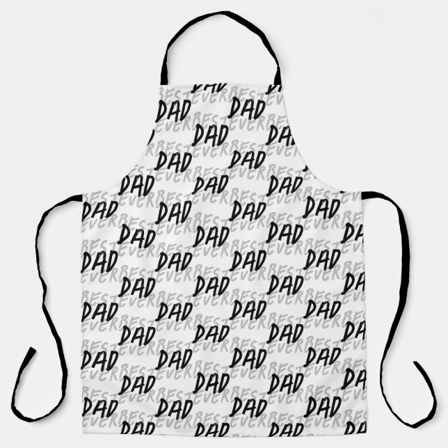 Best Dad Ever Modern Black and Grey Grunge Apron (Front)