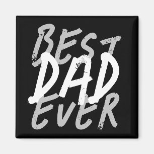 Best Dad Ever Modern Black and Grey Grunge Magnet