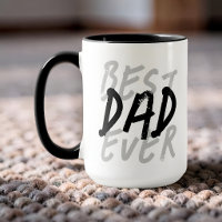 Best Dad Ever Modern Black and Grey Grunge
