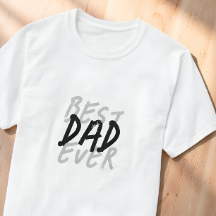 Best Dad Ever Modern Black and Grey Grunge T-Shirt