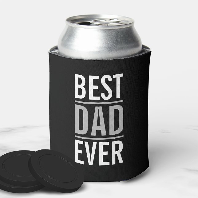 Best Dad Ever | Modern Black Can Cooler (Creator Uploaded)