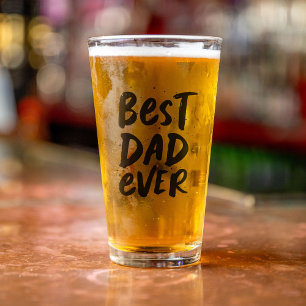 Best dad ever modern black Father's Day gift Glass