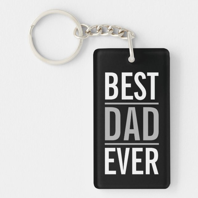 Best Dad Ever | Modern Black Key Ring (Front)