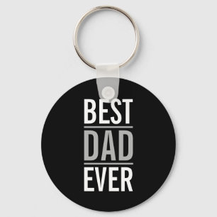 Best Dad Ever Modern Black Key Ring