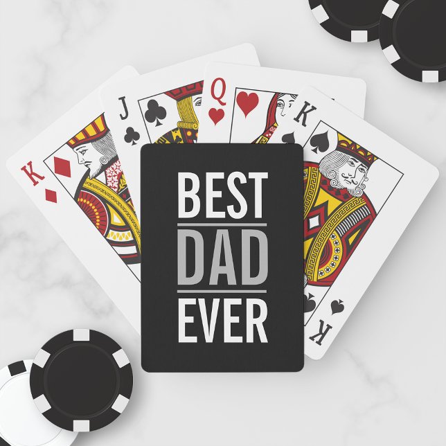 Best Dad Ever | Modern Black Playing Cards (Creator Uploaded)