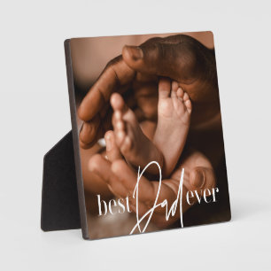 Best Dad Ever Modern Classic Simple Elegant Photo Plaque
