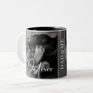 Best Dad Ever Modern Classic Simple Elegant Photo Two-Tone Coffee Mug