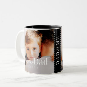Best Dad Ever Modern Classic Simple Elegant Photo Two-Tone Coffee Mug
