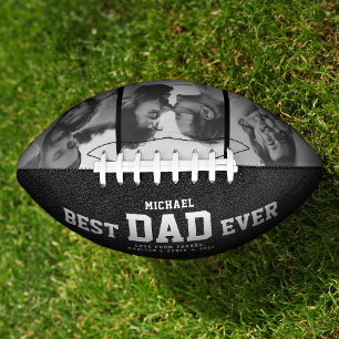 BEST DAD EVER Modern Cool Black and White Photos Football