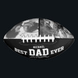 BEST DAD EVER Modern Cool Football Custom Football<br><div class="desc">Perfect for the coolest dad you love: A BEST DAD EVER customised football with 2 favourite photos in trendy black and white, his name, and a sweet message from you as well as names and year. Great Father's Day gift or an awesome surprise for his birthday, surely a keepsake he'll...</div>