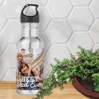 Best Dad Ever Modern Cool Stitch Custom Photo
