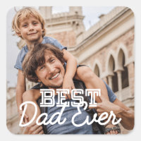 Best Dad Ever Modern Cool Stitch Custom Photo
