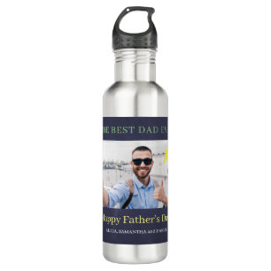 Best dad ever modern custom photo father 710 ml water bottle