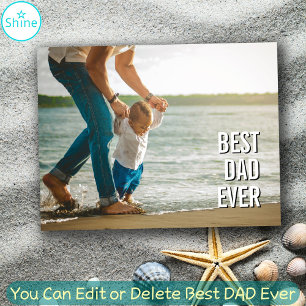 Best DAD Ever Modern Elegant Typography Photo Postcard