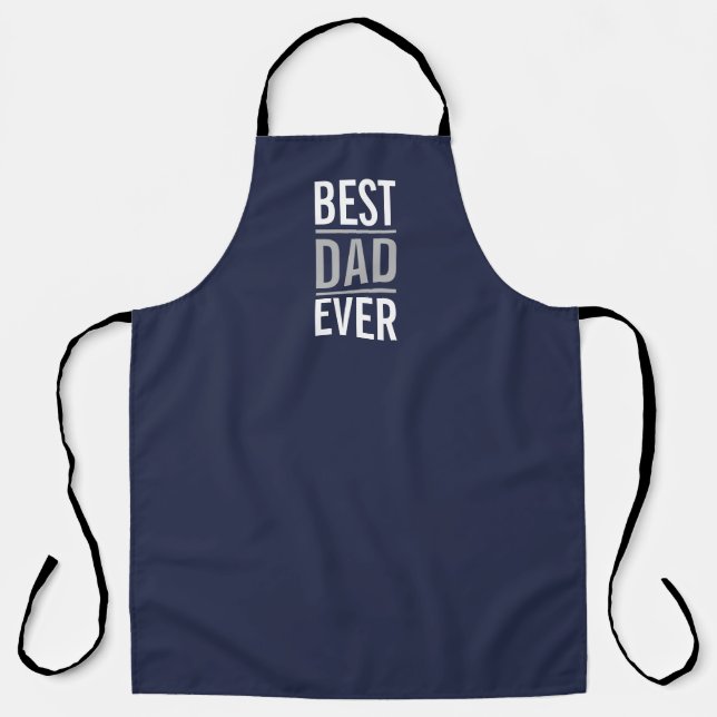 Best Dad Ever | Modern Navy Blue Apron (Front)