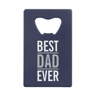 Best Dad Ever Modern Navy Blue Credit Card Bottl