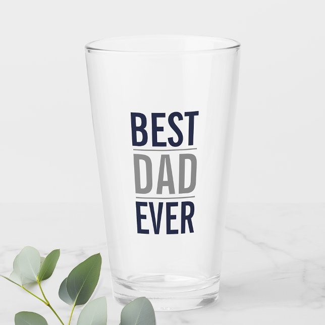Best Dad Ever | Modern Navy Blue Glass (Creator Uploaded)