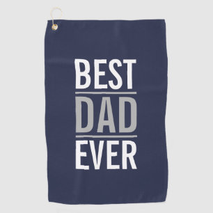 Best Dad Ever   Modern Navy Blue Golf Towel