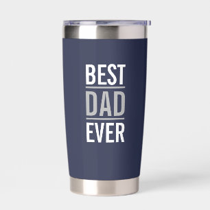 Best Dad Ever Modern Navy Blue Insulated Tumbler